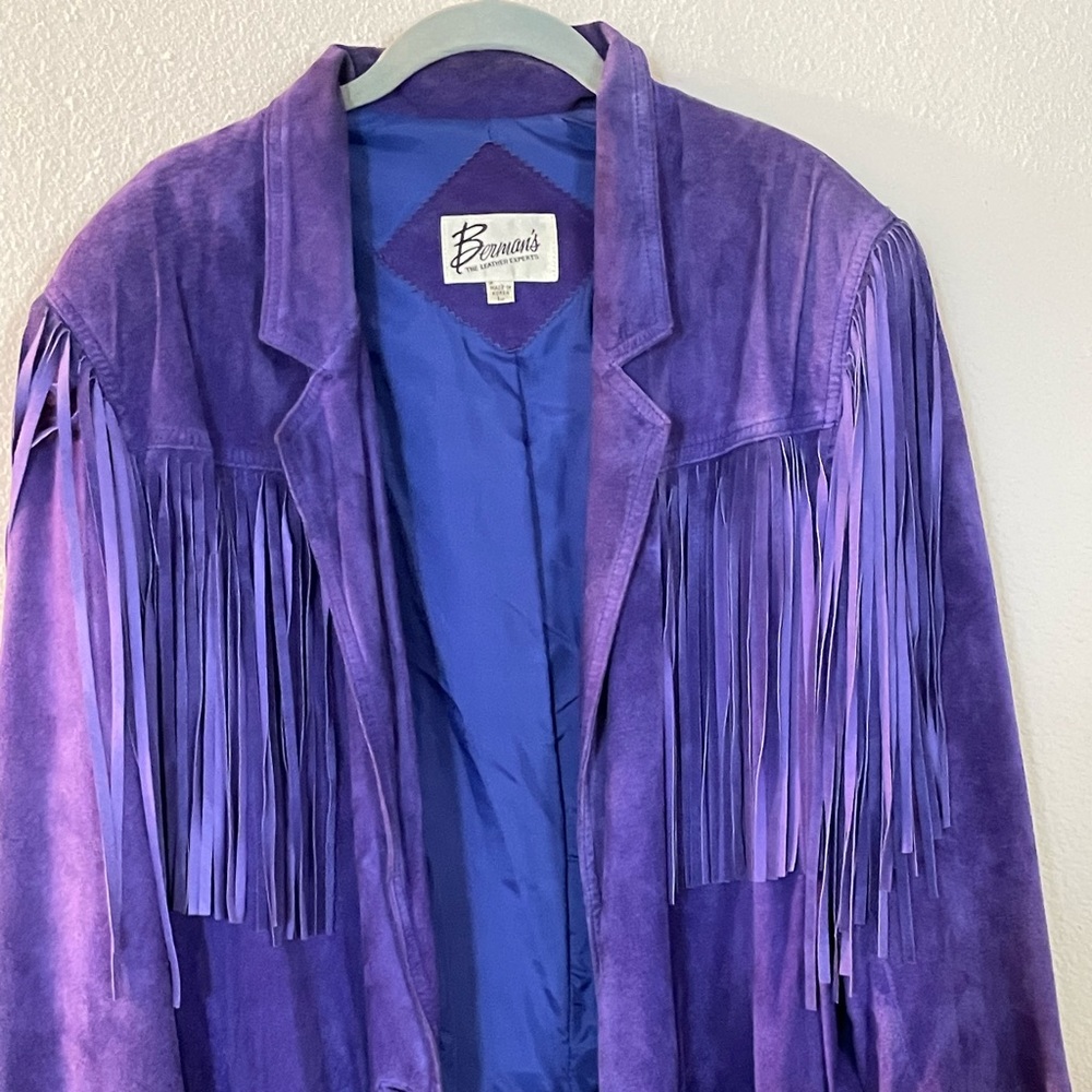 Purple suede fringe Jacket